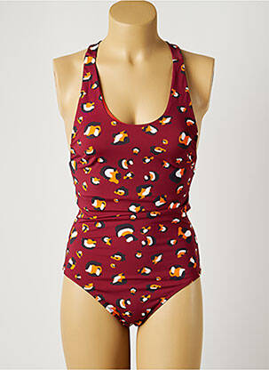 Maillot de bain 1 pièce imprimé fantaisie rouge PIHA femme