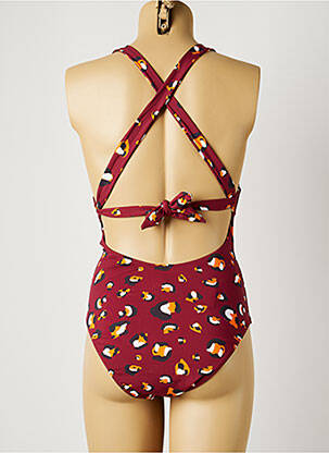 Maillot de bain 1 pièce imprimé fantaisie rouge PIHA femme