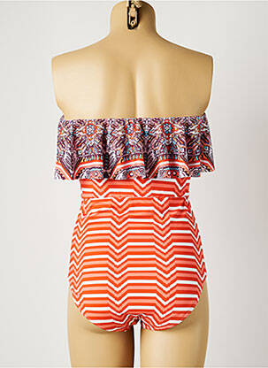 Maillot de bain 1 pièce imprimé fantaisie haut soutien-gorge moulé orange MOONTIDE femme