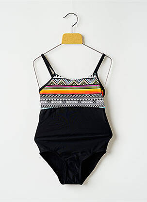 Maillot de bain 1 pièce imprimé fantaisie noir LAGON BLEU fille