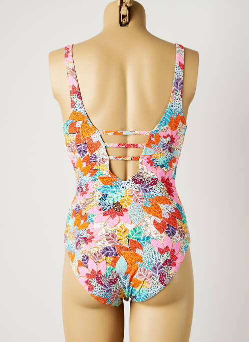 Maillot de bain 1 pièce imprimé fantaisie haut soutien-gorge moulé rose MOONTIDE femme