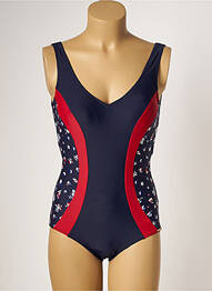 Maillot de bain 1 pièce stretch haut soutien-gorge moulé bleu YSABEL MORA femme