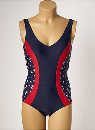 Maillot de bain 1 pièce stretch haut soutien-gorge moulé bleu YSABEL MORA femme