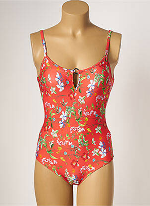 Maillot de bain 1 pièce stretch haut soutien-gorge moulé rouge TESSY femme