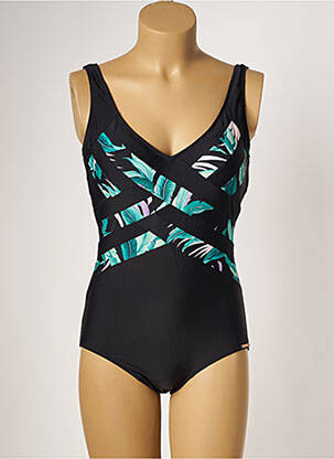 Maillot de bain 1 pièce stretch haut soutien-gorge moulé noir YSABEL MORA femme