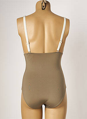Maillot de bain 1 pièce imprimé fantaisie haut soutien-gorge avec mousse de rembourrage amovible vert TESSY femme