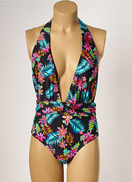 Maillot de bain 1 pièce stretch haut triangles noir SUN PROJECT femme