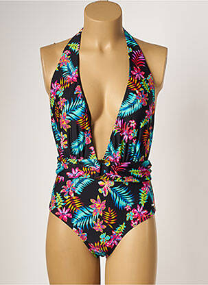 Maillot de bain 1 pièce stretch haut triangles noir SUN PROJECT femme