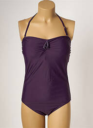 Maillot de bain 1 pièce bretelles élastiquées amovibles haut soutien-gorge moulé violet DAG ADOM femme