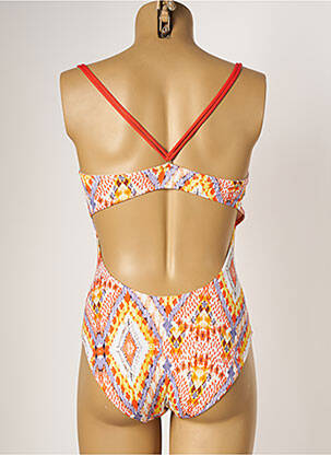 Maillot de bain 1 pièce imprimé fantaisie haut soutien-gorge avec mousse de rembourrage amovible orange BORABORA femme