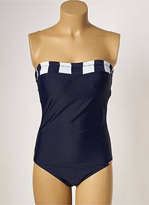 Maillot de bain 1 pièce bretelles élastiquées amovibles haut soutien-gorge moulé bleu YSABEL MORA femme
