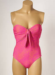 Maillot de bain 1 pièce bretelles élastiquées amovibles haut soutien-gorge balconnet rose SEAFOLLY femme
