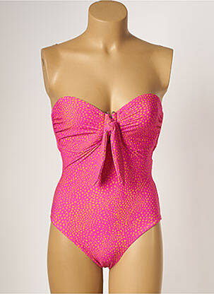 Maillot de bain 1 pièce bretelles élastiquées amovibles haut soutien-gorge balconnet rose SEAFOLLY femme