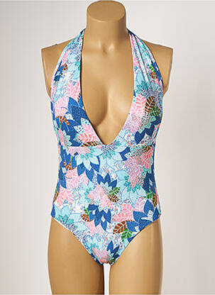 Maillot de bain 1 pièce stretch haut soutien-gorge moulé bleu MOONTIDE femme