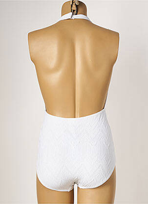 Maillot de bain 1 pièce stretch haut soutien-gorge moulé blanc PIHA femme