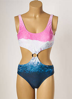 Maillot de bain 1 pièce stretch haut soutien-gorge moulé bleu PIHA femme