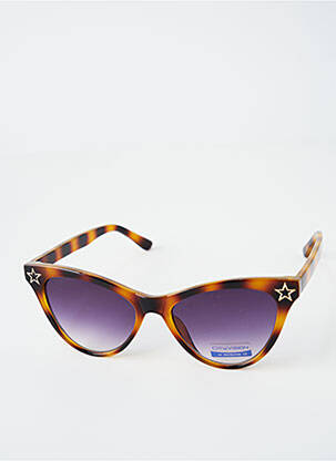 Lunettes de soleil broderie rivets marron CITY VISION EYEWEAR femme