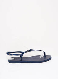 Tongs tissage satiné talon plat jusqu'à 3cm bleu HAVAIANAS femme