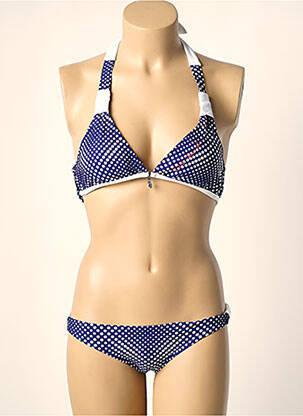 Maillot de bain 2 pièces stretch haut bandeau bleu LITTLE MARCEL femme