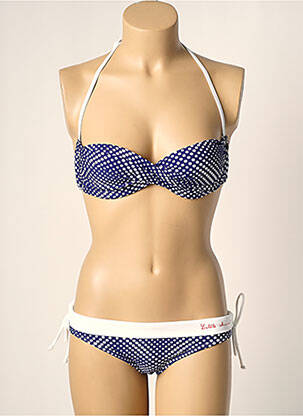 Maillot de bain 2 pièces stretch haut soutien-gorge moulé bleu LITTLE MARCEL femme