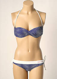 Maillot de bain 2 pièces stretch haut soutien-gorge moulé bleu LITTLE MARCEL femme