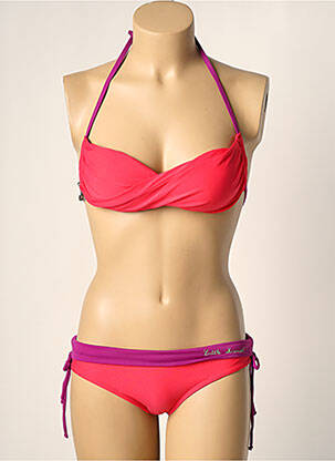 Maillot de bain 2 pièces stretch haut soutien-gorge moulé rose LITTLE MARCEL femme