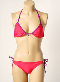 Maillot de bain 2 pièces stretch haut triangles rose LITTLE MARCEL femme