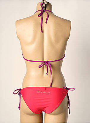 Maillot de bain 2 pièces stretch haut triangles rose LITTLE MARCEL femme