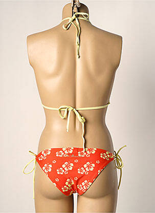 Maillot de bain 2 pièces stretch haut triangles orange LITTLE MARCEL femme