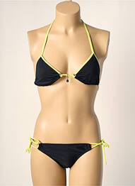 Maillot de bain 2 pièces stretch haut triangles noir LITTLE MARCEL femme