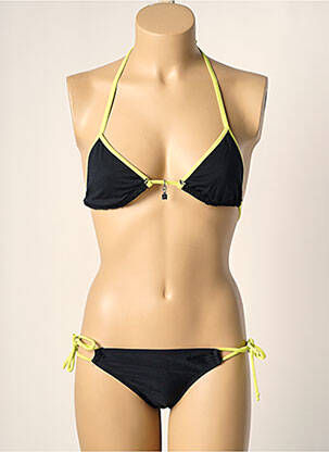 Maillot de bain 2 pièces stretch haut triangles noir LITTLE MARCEL femme