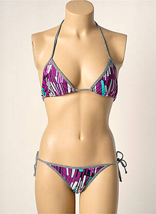 Maillot de bain 2 pièces stretch haut triangles violet BAHIA BEACH BAULE femme