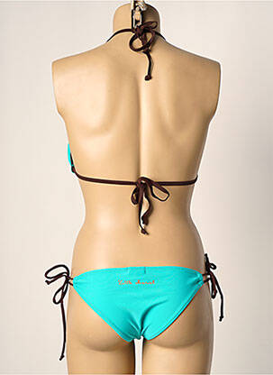Maillot de bain 2 pièces stretch haut triangles bleu LITTLE MARCEL femme
