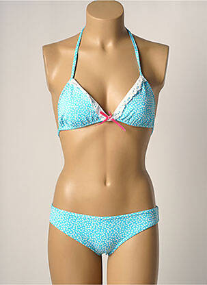 Maillot de bain 2 pièces stretch haut triangles bleu HISTOIRE DE PLAGE femme