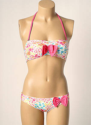 Maillot de bain 2 pièces haut bandeau haut bandeau rose PRINCESS K femme