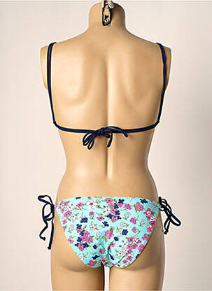 Maillot de bain 2 pièces stretch haut triangles bleu KIWI femme