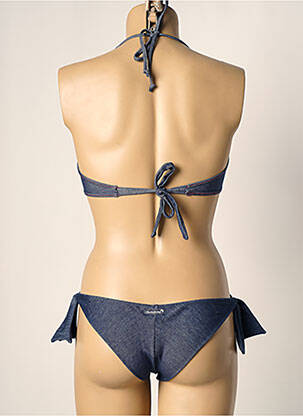 Maillot de bain 2 pièces stretch haut soutien-gorge moulé bleu BORABORA femme
