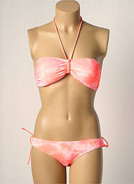 Maillot de bain 2 pièces stretch haut soutien-gorge moulé rose FREEGUN femme
