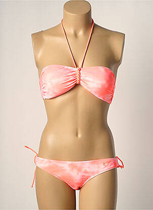 Maillot de bain 2 pièces stretch haut soutien-gorge moulé rose FREEGUN femme