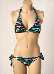 Maillot de bain 2 pièces stretch haut soutien-gorge moulé vert FREEGUN femme