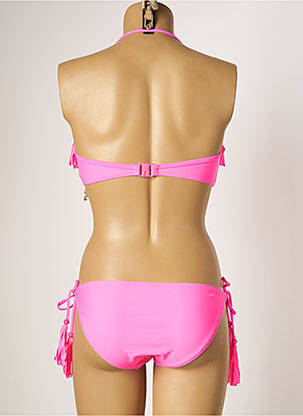 Maillot de bain 2 pièces stretch haut triangles rose DAG ADOM femme