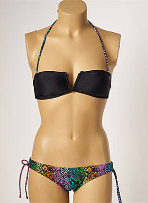Maillot de bain 2 pièces stretch haut soutien-gorge moulé noir FREEGUN femme