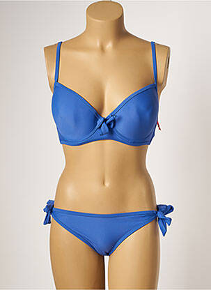 Maillot de bain 2 pièces avec armature haut soutien-gorge push-up bleu DAG ADOM femme
