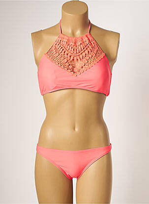 Maillot de bain 2 pièces stretch haut soutien-gorge moulé rose DAG ADOM femme