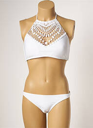 Maillot de bain 2 pièces stretch haut soutien-gorge moulé blanc DAG ADOM femme