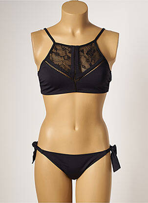 Maillot de bain 2 pièces bretelles élastiquées ajustables haut triangles bleu BORABORA femme