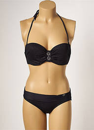 Maillot de bain 2 pièces stretch haut triangles noir LPB femme