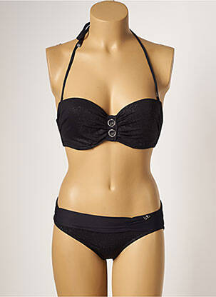 Maillot de bain 2 pièces stretch haut triangles noir LPB femme