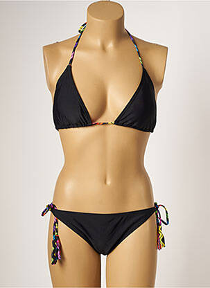 Maillot de bain 2 pièces stretch haut triangles noir LITTLE MARCEL femme