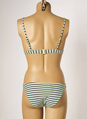 Maillot de bain 2 pièces stretch haut triangles jaune PIHA femme